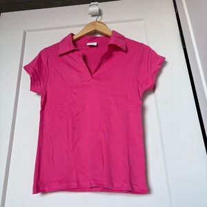 NWOT - Mystical Coquette Pink 100% Cotton Polo Top – French Ballerina Pinkcore